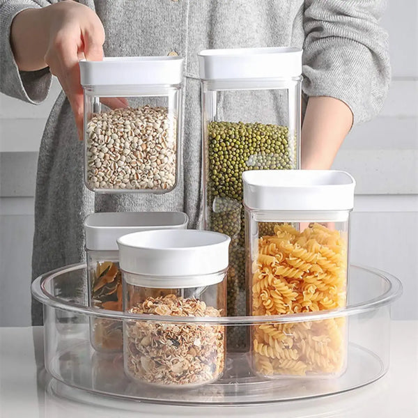 Clear Lazy Susan with Containers